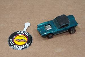 Original Hot Wheels Redline Python - Teal with Collectors Button