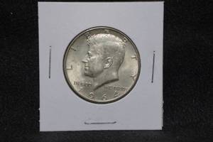 lot 102 image: 1964-D Kennedy Silver Half Dollar Coin