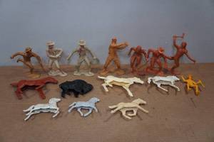 lot 166 image: Marx Toy Cowboys and Native Americans