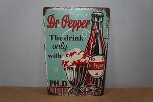 lot 210 image: Vintage Style Dr Pepper Metal Sign