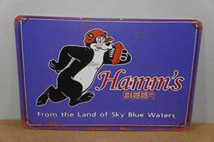 lot 214 image: Vintage Style Hamms Beer Metal Sign
