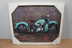 lot 299 image: Framed Harley Davidson Picture