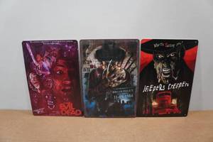 lot 312 image: 3 Halloween Metal Signs