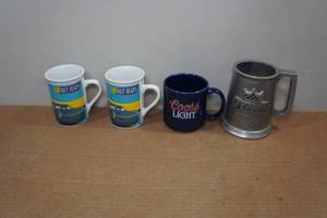 lot 333 image: Vintage Polaris Employee Pewter Mug and Novelty Mugs