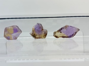 lot 274 image: Beautiful ametrine polished slices lot of 3 59gm2.1oz.