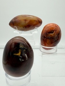 lot 155 image: Carnelian Polished Gallet Lot of 3 427 gm.1 lb.
