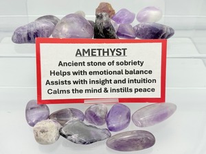 lot 186 image: Amethyst Polished Small Tumbles Lot 280gm10oz.