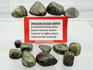 lot 140 image: Dragons blood Jasper Tumbles Lot 209 gm.7.4 oz.