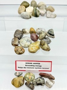 lot 284 image: Ocean Jasper Polished Tumbles Lot 363gm12.8oz