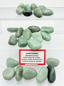 lot 166 image: Green Aventurine Tumbles Lot 609 gm. 1 lb. 5.5 oz.