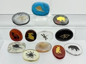 lot 109 image: 12 Totem Energy Stones Total weight 263 gm. 9.3 oz.