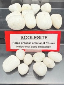 lot 146 image: Scolesite Polished Tumbles Lot 297 gm.11 oz.