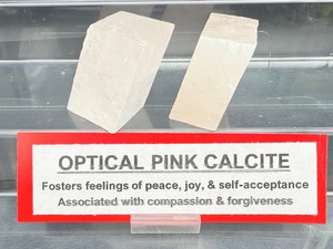 lot 258 image: Optical Pink Calcite Lot of 2 225gm.8oz.