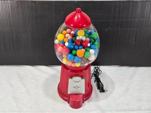 lot 22 image: Electric Gumball Machine Model 02-201 with Multicolored Gumballs - Untested, No Outlet Plug