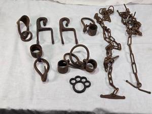 lot 35 image: Iron Shackles, Chains and Other Iron Antiques