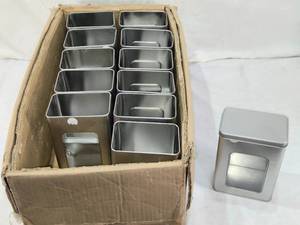 lot 66 image: Lot of Metal Storage Tins with Windows