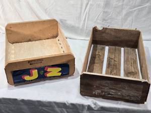 lot 75 image: Jack G. Zaninovich Farms Inc. Vintage Wooden Grape Crate and other Crate