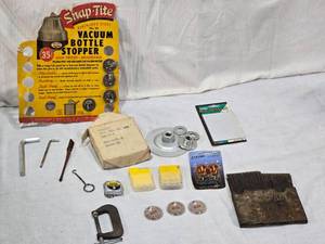 lot 87 image: Snap-Tite Vacuum Bottle Stopper, Craftsman C-Clamp, Champion Gauges and Assorted Tools and Accessories