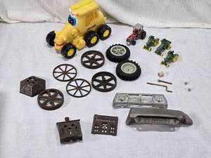 lot 88 image: John Deere Grady Grader Toy and Vintage Cast Iron Items and Other Tractor Toys