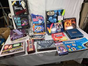lot 93 image: Board Games including Jeopardy, Scrabble Junior, and Star Wars Escape Game