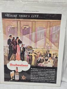 lot 100 image: Vintage Budweiser Advertisement 1933