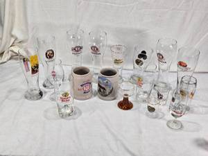 lot 116 image: Lot of Beer Glasses and Mugs Including Erdinger, Franziskaner, Binding Bier Mugs and Others
