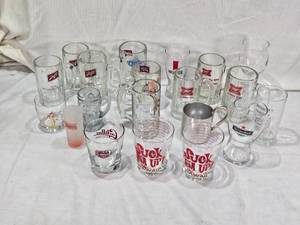 lot 117 image: Lot of Barware Glasses and Mugs Including Schlitz, Miller, Heineken, Smirnoff Mule and More