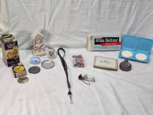 lot 151 image: Alka-Seltzer Gentlemens Blend Soaps, Ball Dome Lids, Chesterfield Cigarette Case, and More