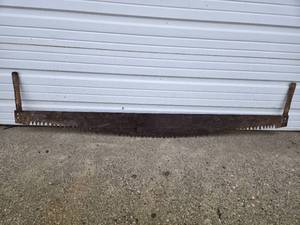 lot 155 image: Two-Man Crosscut Logging Saw with Wooden Handles 6 Foot