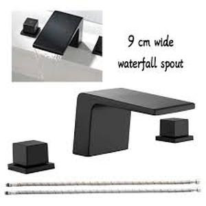 lot 11 image: UKISHIRO 2-Handle Deck-Mount Roman Tub Faucet in Matte Black Customer Returns See Pictures