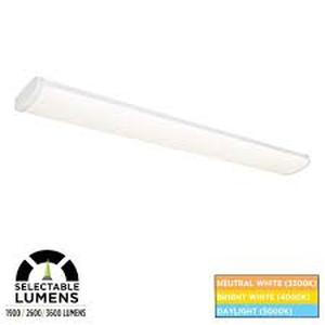 lot 36 image: Lot of Commercial Electric 4 ft. 1900-3600 Selectable Lumens Integrated LED Dimmable White Wraparound Light 3500K 4000K 5000K 40-Watt 120V     Customer Returns See Pictures