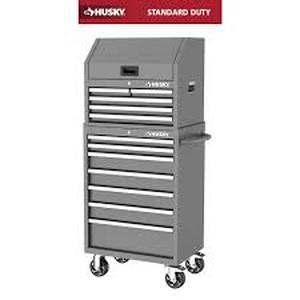 lot 52 image: Husky Tool Storage 27 in. W Standard Duty Gray Tool Chest Combo    Customer Returns See Pictures