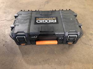 lot 17 image: RIDGID Pro Gear System Gen 2.0 Stackable Durable Compact Power Tool Box With Secure Hang Mounts Customer Returns See Pictures