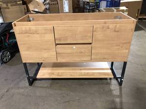 lot 55 image: eclife 48 in. W x 18.1 in. D x 34 in. H Double Sink Freestanding Bath Vanity Cabinet  Top Not Included    Customer Returns See Pictures