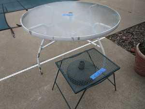 lot 134 image: Patio Table, Base, Side Table