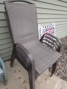 lot 135 image: Stacking Patio Chairs
