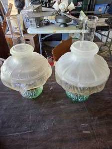 2- Aladdin Oil Lamps W/Shades