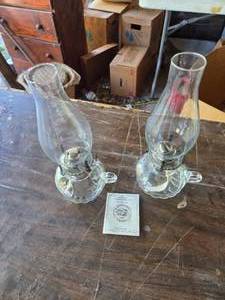 lot 53 image: 2-Lamp Light Farms Small Oil Lamps (UNUSED)