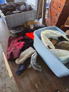 lot 59 image: 2 Totes of Hats, Mittens & Ski Masks