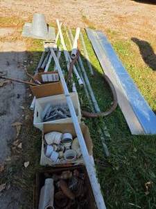 lot 84 image: Misc Valley Tin, Metal & Pvc Pipe