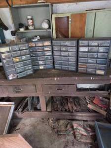 lot 127 image: 4-18 Drawer Plastic Parts Cabinets WContents