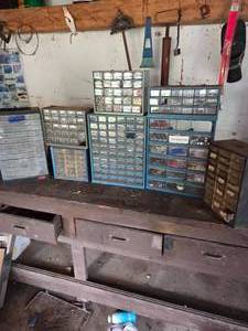 lot 137 image: 8 Plastic Parts Cabinets WContents