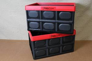 lot 1 image: Pair of Greenmade InstaCrate 12-Gallon Collapsible Storage Bins