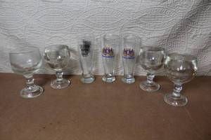 lot 5 image: Set of 7 Assorted Beer and Goblet Glasses Including LowenWeisse Pilsner