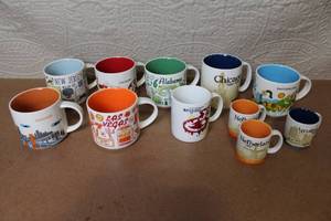 lot 11 image: Collection of 10 Starbucks City Series Mugs and Mini Demitasse Cups