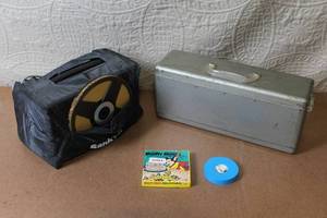 lot B-16 image: Sankyo Dualux-1000 Super 8 and Regular 8 Film Projector with Carry Case and Accessories