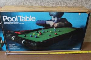 lot 28 image: Pressman 22 Inch Tabletop Pool Table Set with Accessories