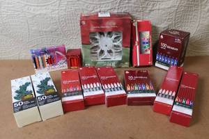 lot 34 image: Collection of Christmas Miniature Light Sets and Party Candles