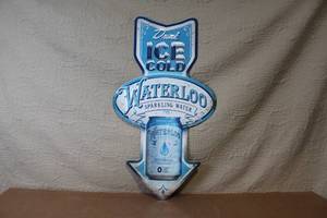 lot 46 image: Waterloo Sparkling Water Vintage Style Metal Advertising Sign