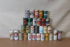 lot 80 image: Collection of 25 Vintage Beer Cans with Mixed Brands